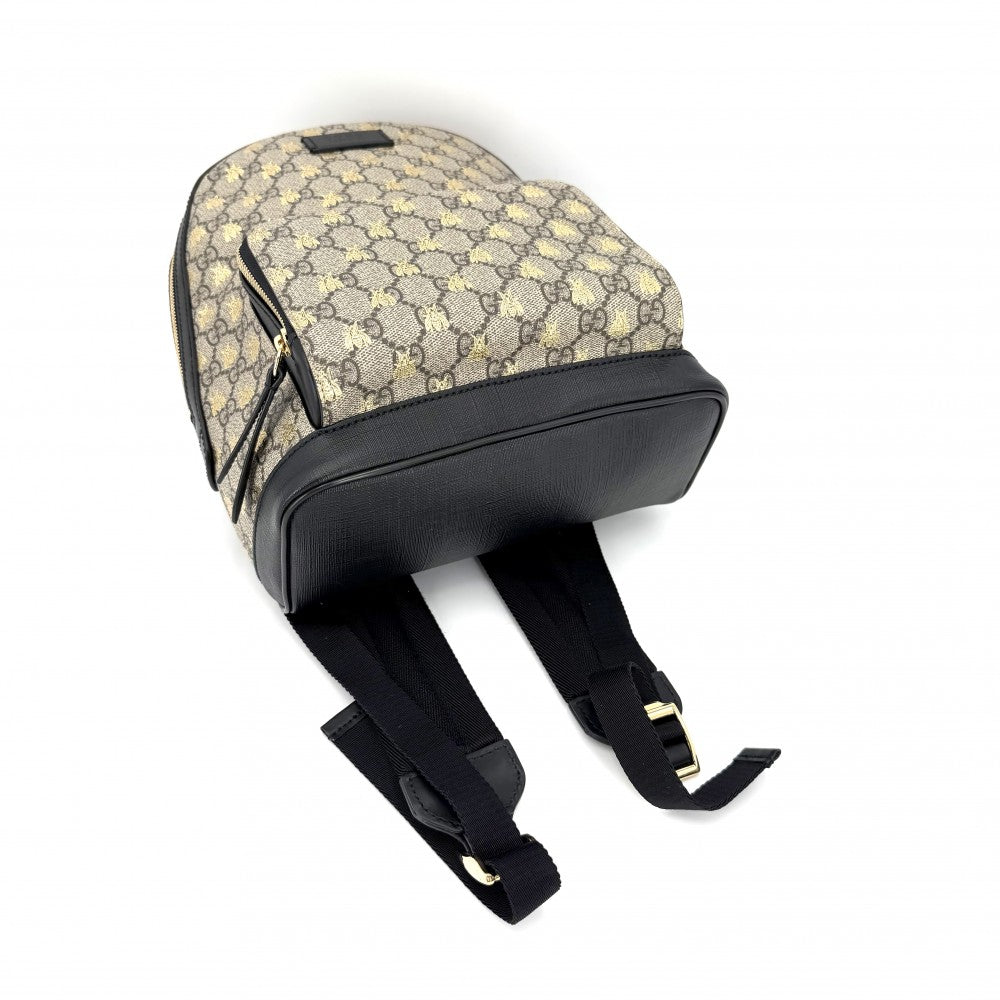 GUCCI グッチ リュック ビー 蜂 バックパック 427042 GGスプリームキャンバス レザー ベージュ ブラック 黒 ゴールド金具 レディース【中古品】
