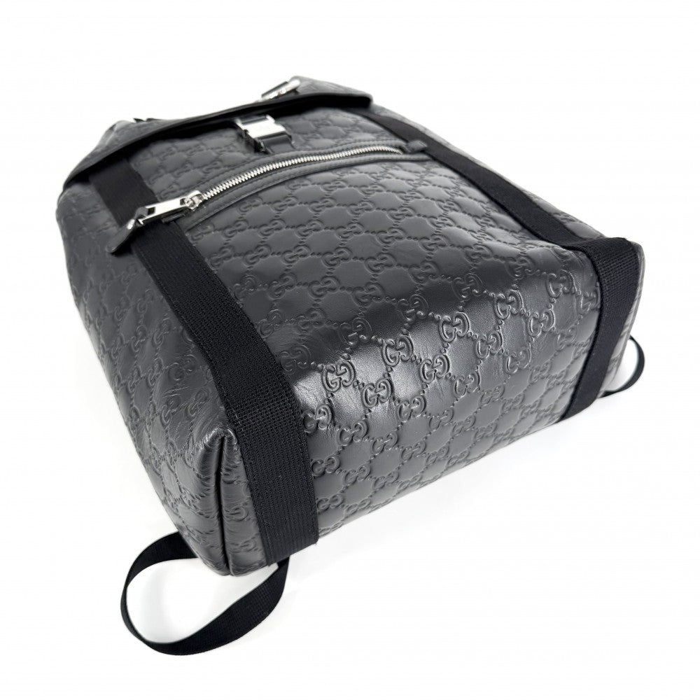 GUCCI グッチ リュック グッチシマ バックパック 368561 ブラック 黒 シルバー金具 メンズ【中古品】
