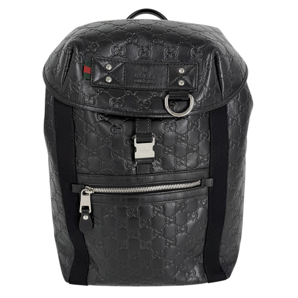 GUCCI グッチ リュック グッチシマ バックパック 368561 ブラック 黒 シルバー金具 メンズ【中古品】