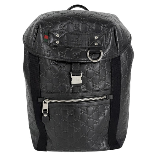 GUCCI グッチ リュック グッチシマ バックパック 368561 ブラック 黒 シルバー金具 メンズ【中古品】