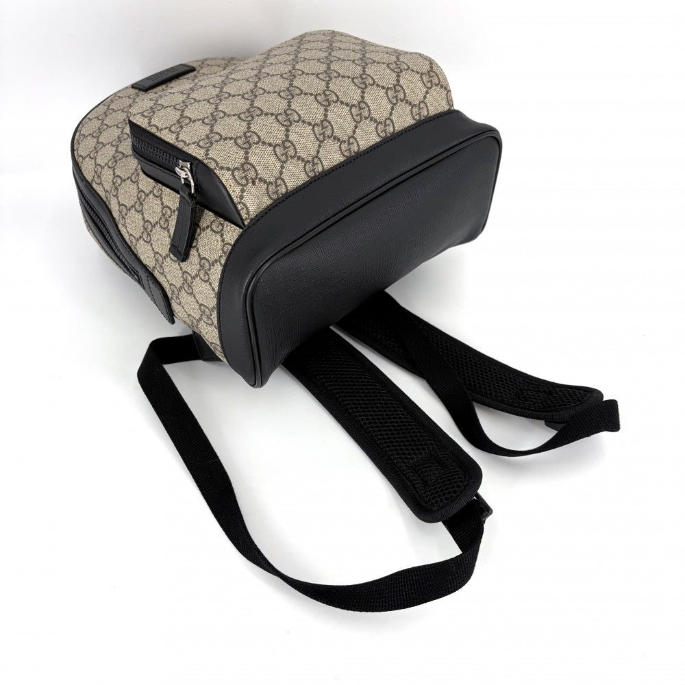 GUCCI グッチ リュック スモールバックパック かばん 鞄 メンズ レディース 男女兼用 429020 GGスプリームキャンバス レザー ベージュ ブラック 黒 シルバー金具 ユニセックス【中古品】