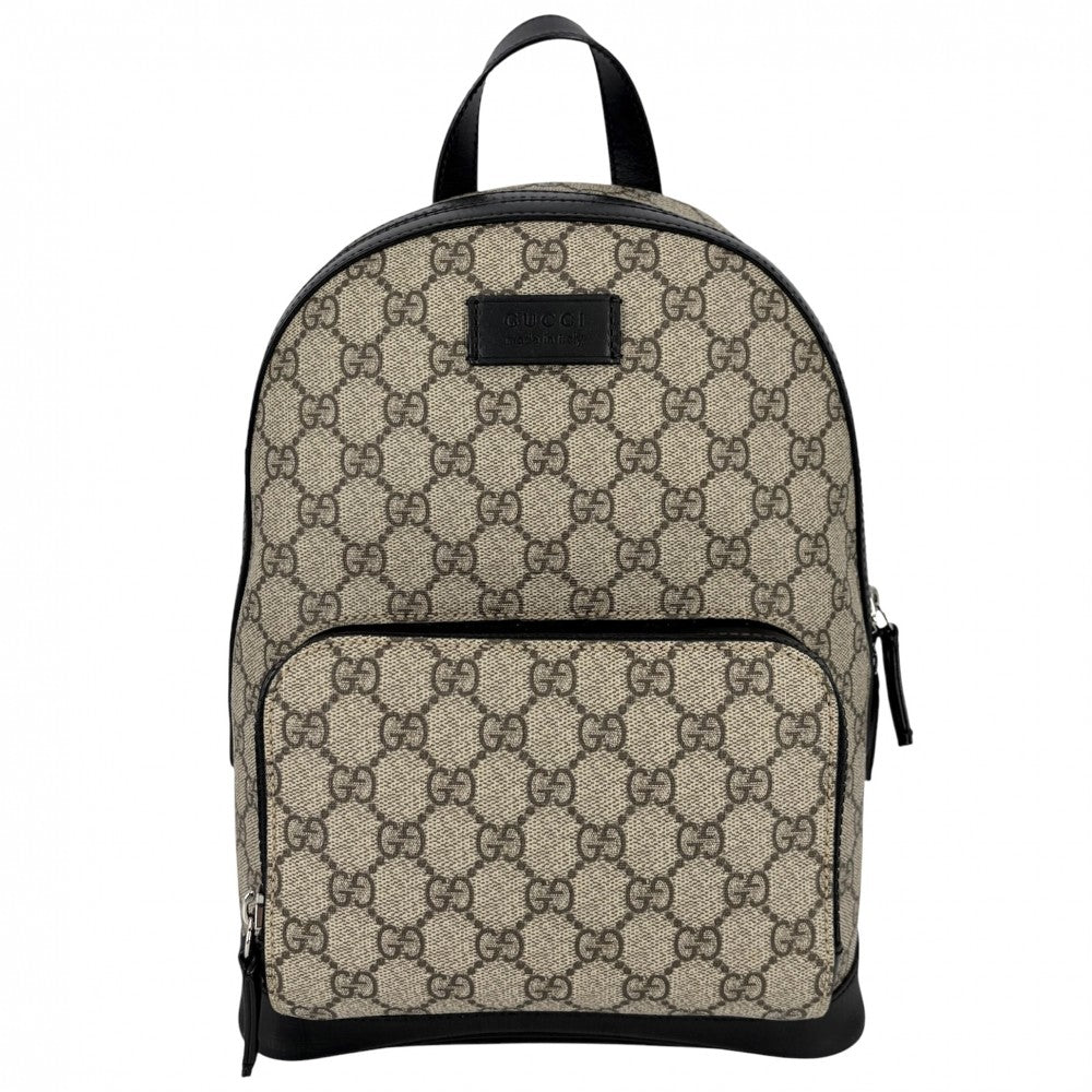 GUCCI グッチ リュック スモールバックパック かばん 鞄 メンズ レディース 男女兼用 429020 GGスプリームキャンバス レザー ベージュ ブラック 黒 シルバー金具 ユニセックス【中古品】