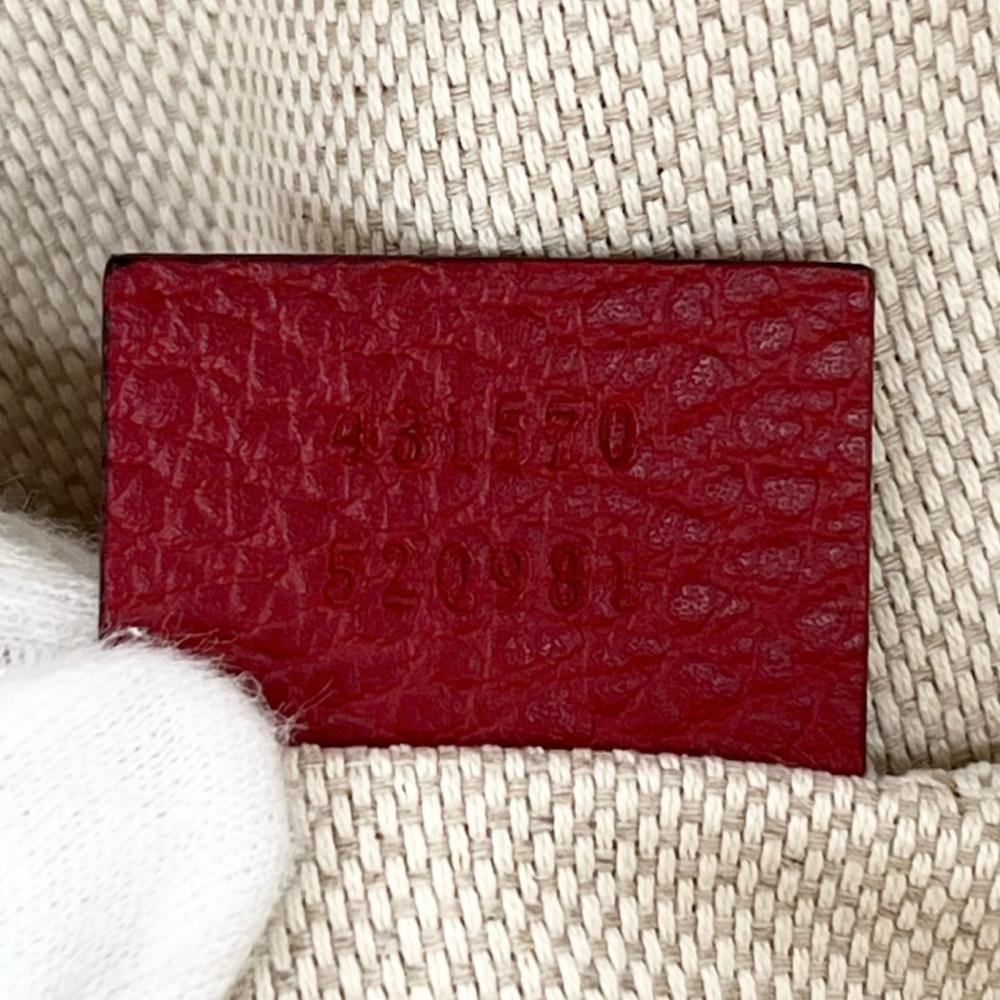 GUCCI グッチ リュック インターロッキングG ソーホー チェーン 431570 グレインレザー レッド 赤 ダークブルー ゴールド金具 レディース【中古品】