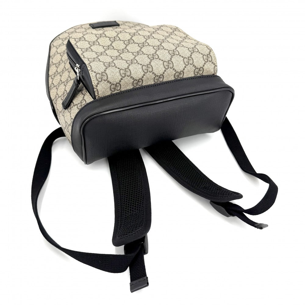 GUCCI グッチ リュック スモールバックパック 429020 GGスプリームキャンバス レザー ベージュ ブラック 黒 シルバー金具 ユニセックス【中古品】