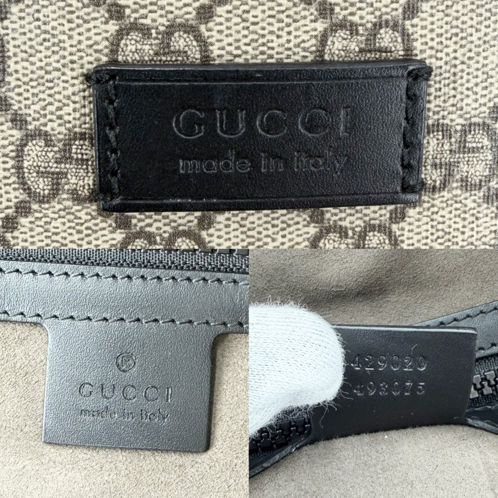 GUCCI グッチ リュック スモールバックパック 429020 GGスプリームキャンバス レザー ベージュ ブラック 黒 シルバー金具 ユニセックス【中古品】