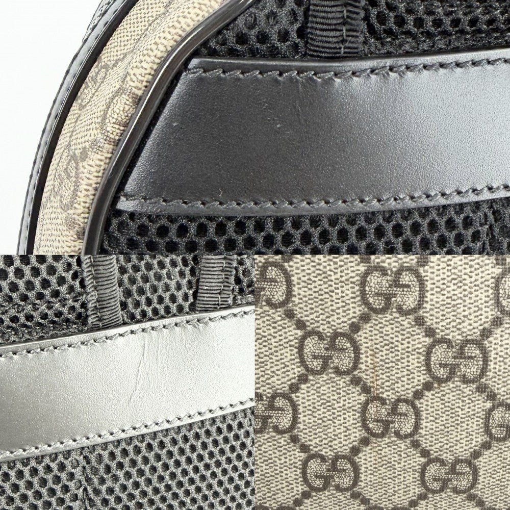 GUCCI グッチ リュック スモールバックパック 429020 GGスプリームキャンバス レザー ベージュ ブラック 黒 シルバー金具 ユニセックス【中古品】