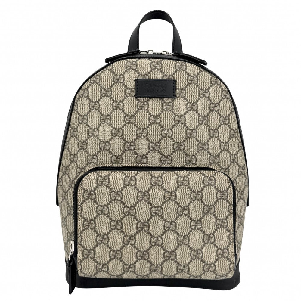 GUCCI グッチ リュック スモールバックパック 429020 GGスプリームキャンバス レザー ベージュ ブラック 黒 シルバー金具 ユニセックス【中古品】