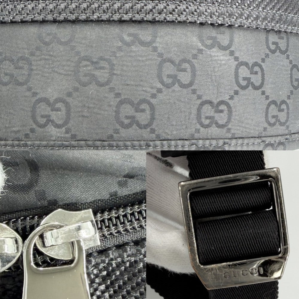 GUCCI グッチ リュック GG ウェブストライプ バックパック 826364 ナイロン ブラック 黒 シルバー金具 メンズ【中古品】