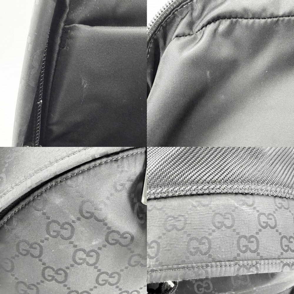 GUCCI グッチ リュック GG ウェブストライプ バックパック 826364 ナイロン ブラック 黒 シルバー金具 メンズ【中古品】