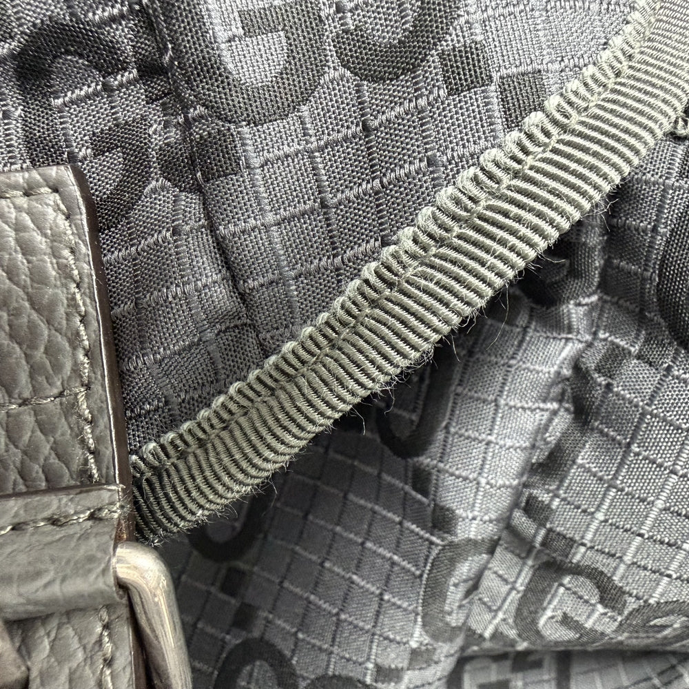 GUCCI グッチ リュック GGリップストップ バックパック 767923 ナイロン レザー グレー シルバー金具 メンズ【中古品】