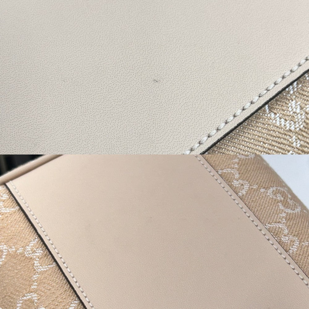 【開店SALE】 GUCCI グッチ 2WAY GG ミニボストンバッグ ショルダーバッグ かばん 鞄 772061 キャンバス レザー ベージュ ゴールド金具 レディース【中古品】