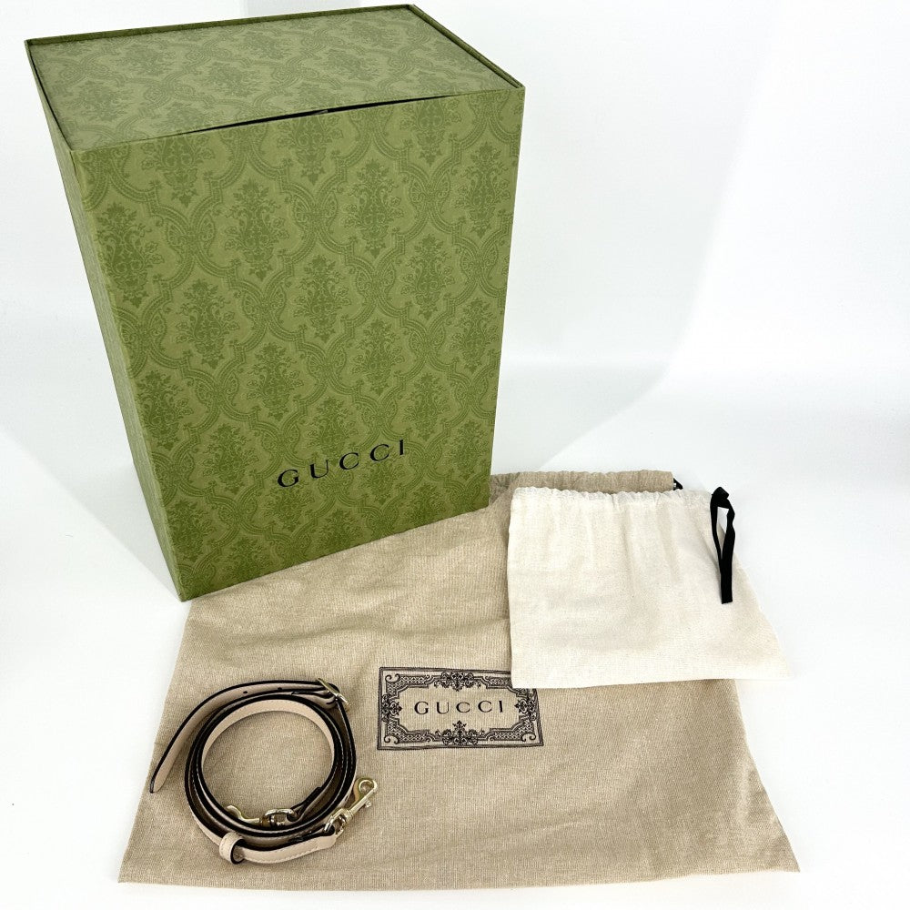GUCCI グッチ 2WAY GG ミニボストンバッグ ショルダーバッグ かばん 鞄 772061 キャンバス レザー ベージュ ゴールド金具 レディース【中古品】