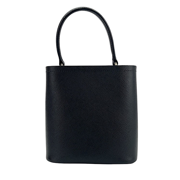 PRADA プラダ 2WAY パニエ アニマル ハンドバッグ ショルダーバッグ 1BA217 ブラック 黒 シルバー金具 レディース【中古品】