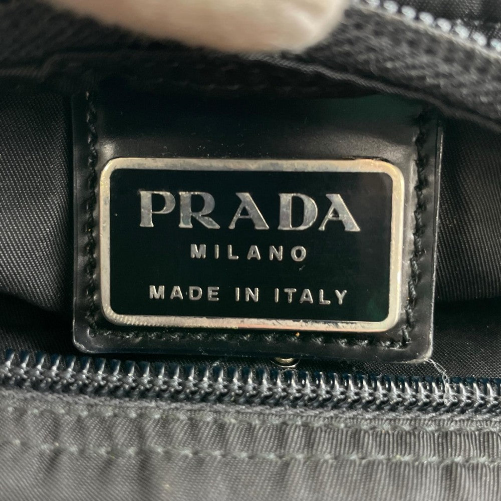 PRADA プラダ ショルダーバッグ ナイロン ブラック 黒 シルバー金具 レディース【中古品】