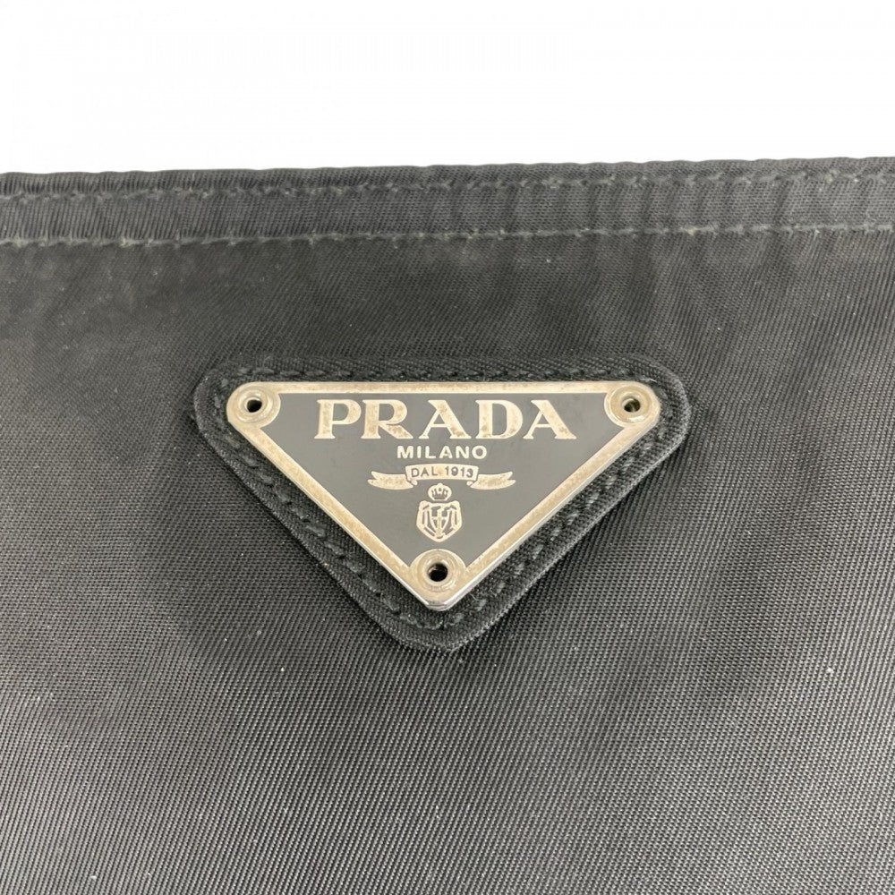 PRADA プラダ ショルダーバッグ ナイロン ブラック 黒 シルバー金具 レディース【中古品】