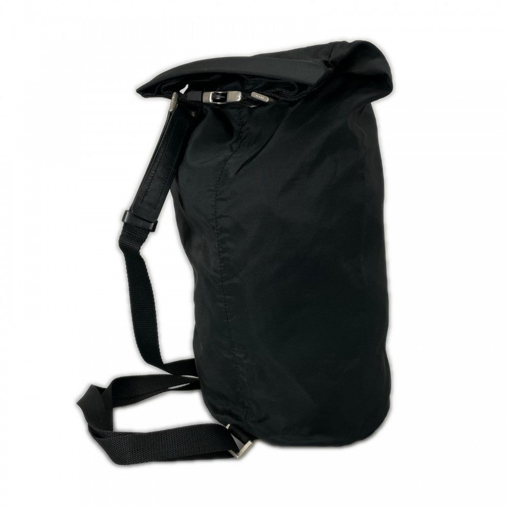 PRADA プラダ ショルダーバッグ V228 ナイロン ブラック 黒 シルバー金具 レディース【中古品】