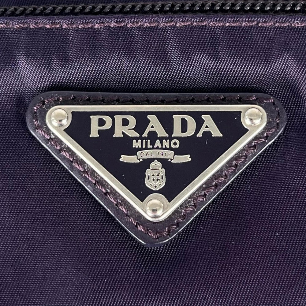 PRADA プラダ ショルダーバッグ ナイロン パープル 紫
 シルバー金具 レディース【中古品】