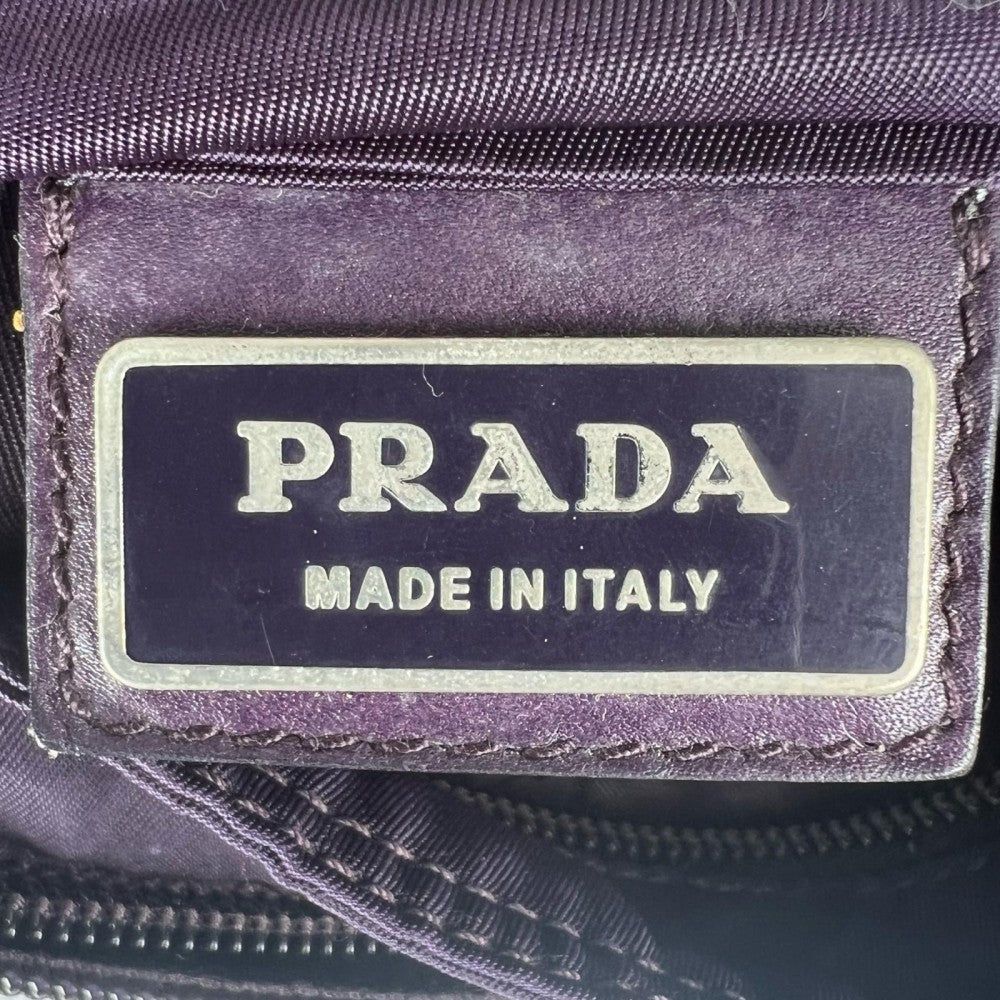 PRADA プラダ ショルダーバッグ ナイロン パープル 紫
 シルバー金具 レディース【中古品】