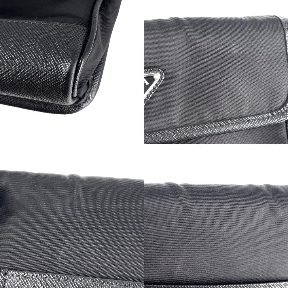 【開店SALE】 PRADA プラダ ショルダーバッグ トライアングルロゴ ポシェット メンズ レディース 2ZH108 ナイロン ブラック 黒 シルバー金具 ユニセックス【中古品】