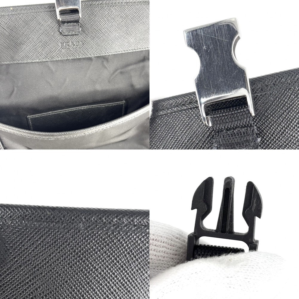 【開店SALE】 PRADA プラダ ショルダーバッグ トライアングルロゴ ポシェット メンズ レディース 2ZH108 ナイロン ブラック 黒 シルバー金具 ユニセックス【中古品】