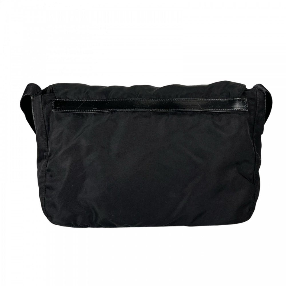 PRADA プラダ ショルダーバッグ ナイロン ブラック 黒 シルバー金具 レディース【中古品】