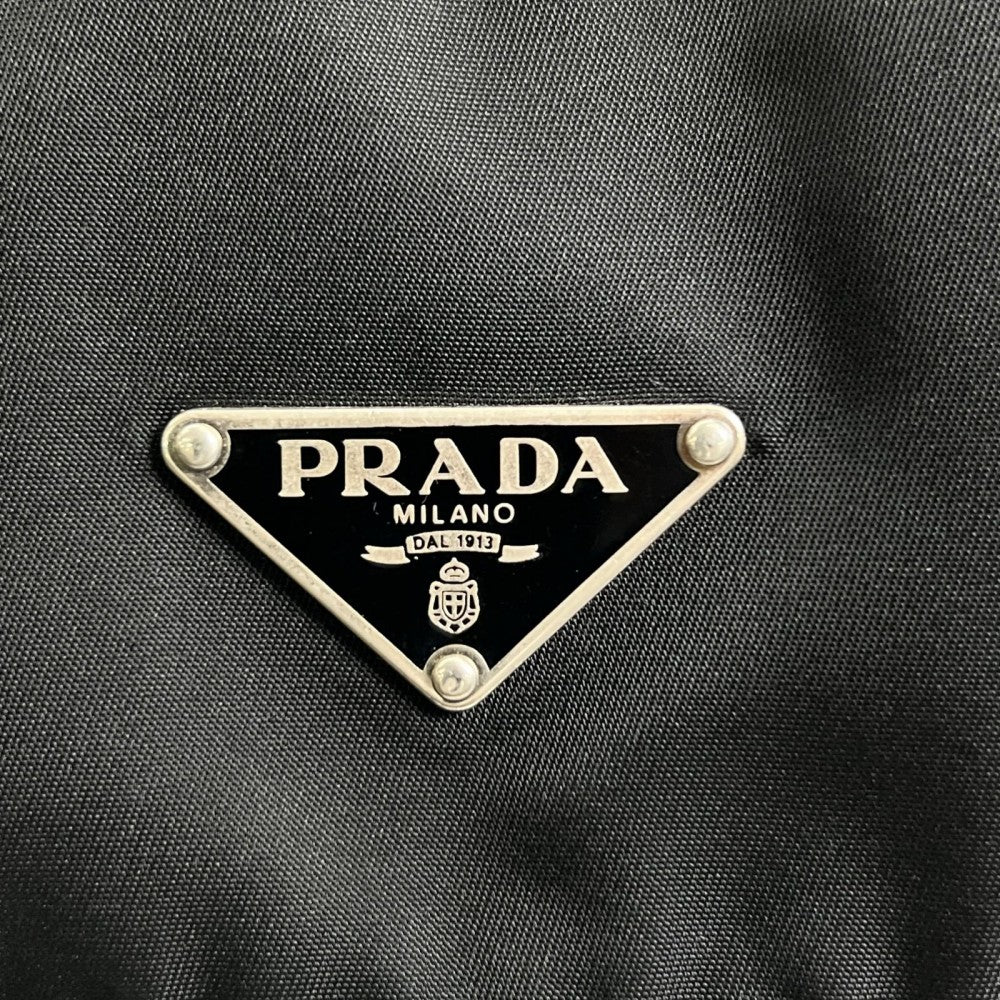 PRADA プラダ ショルダーバッグ ナイロン ブラック 黒 シルバー金具 レディース【中古品】