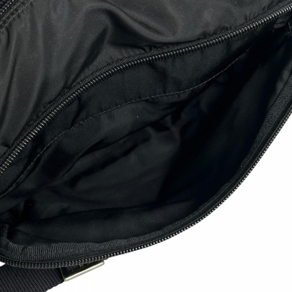 PRADA プラダ ショルダーバッグ ナイロン ブラック 黒 シルバー金具 レディース【中古品】