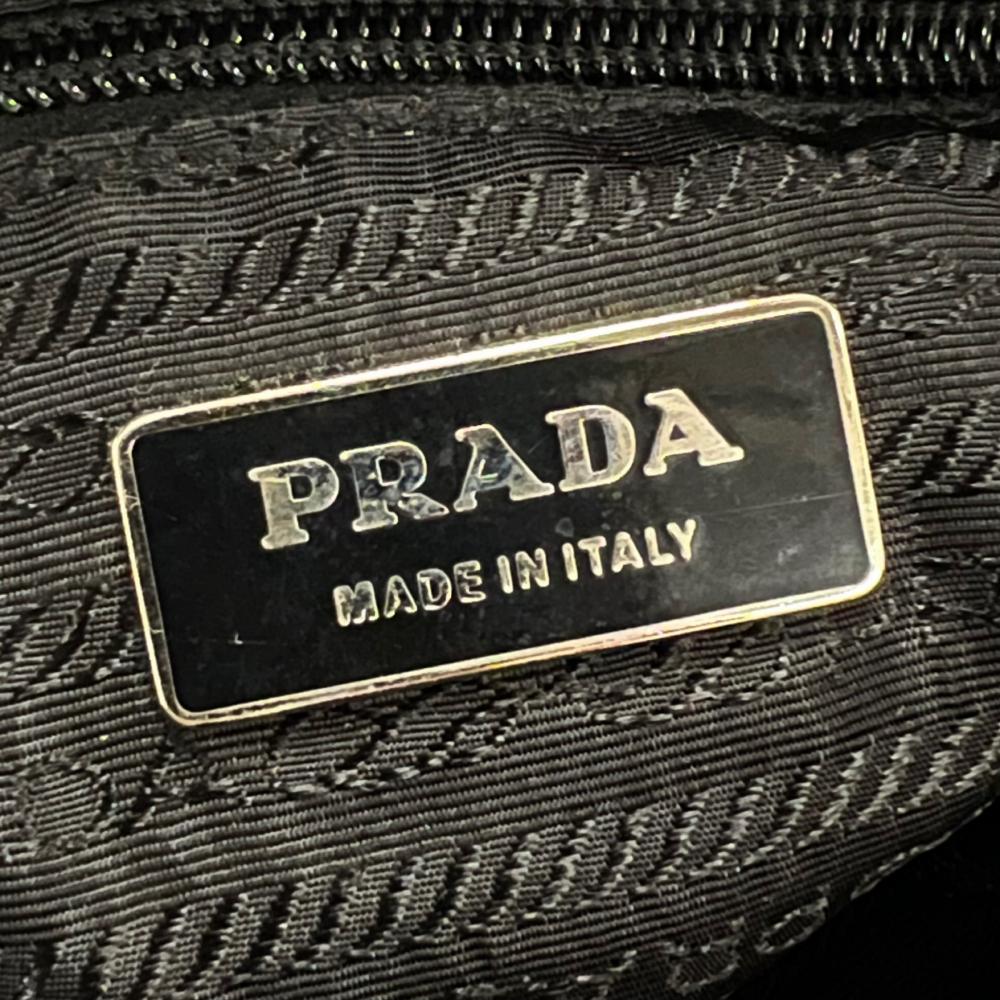 PRADA プラダ ショルダーバッグ テスート 三角ロゴプレート V406 ナイロン サフィアーノレザー ブラック 黒 シルバー金具 メンズ【中古品】