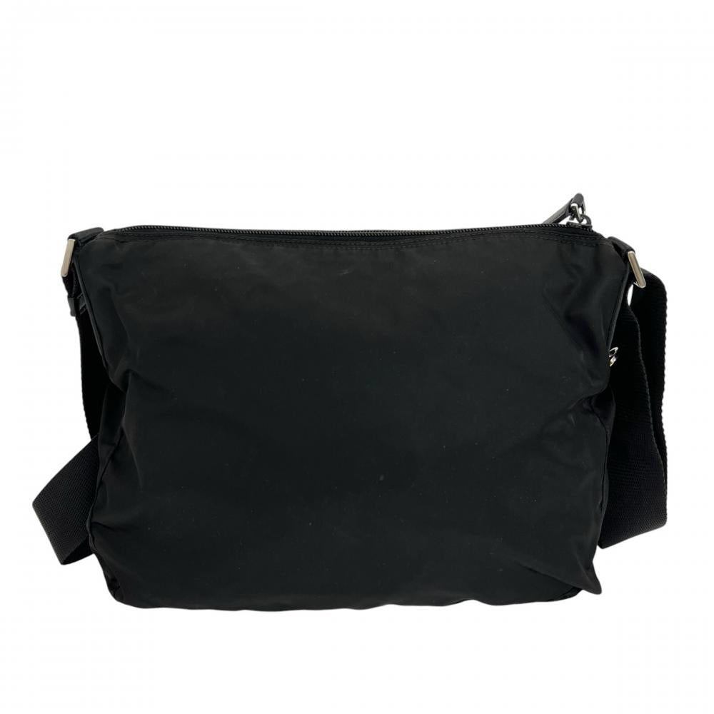 PRADA プラダ ショルダーバッグ トライアングルロゴ ナイロン ブラック 黒 シルバー金具 レディース【中古品】