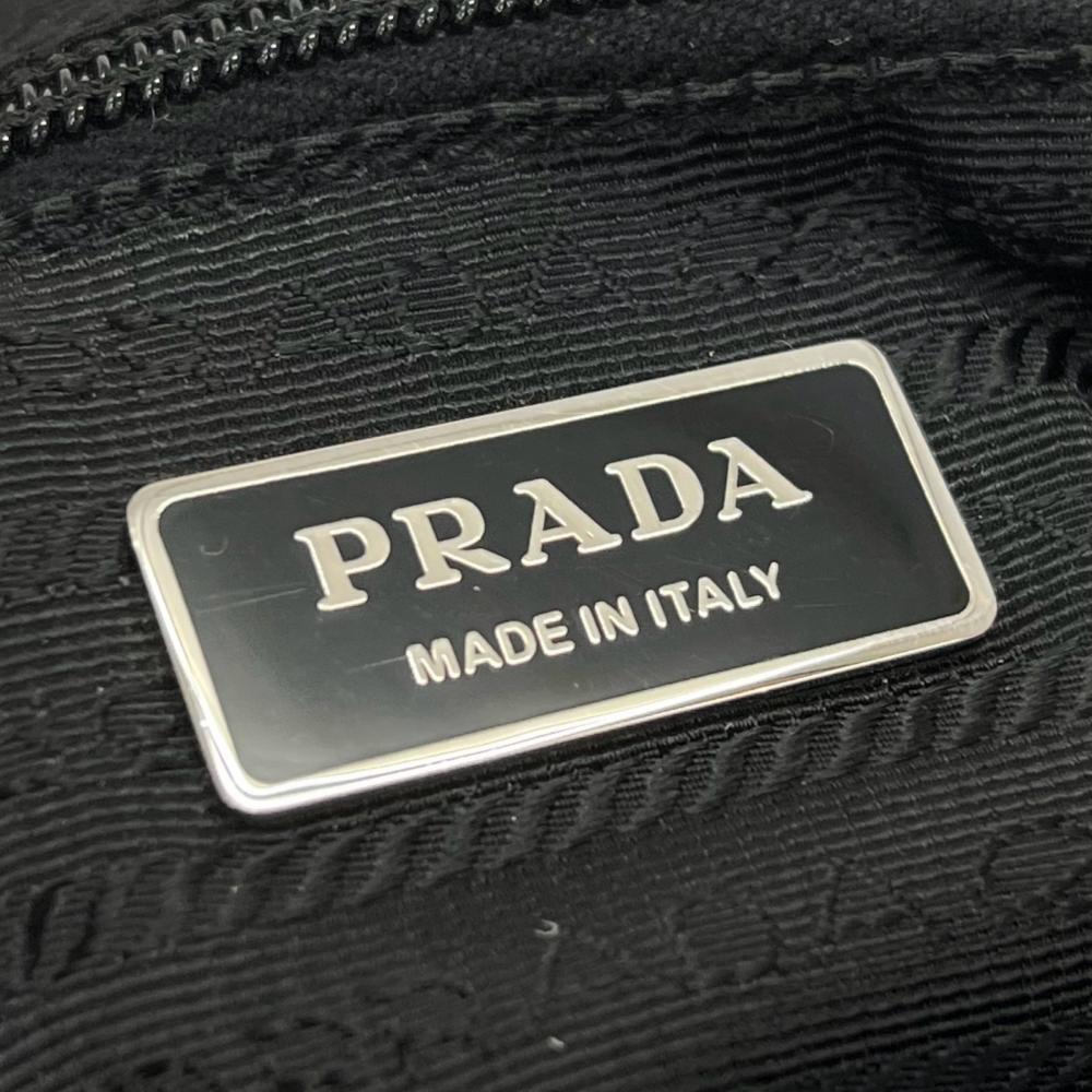 PRADA プラダ ショルダーバッグ テスート 三角ロゴプレート BT8994 ナイロン レザー ブラック 黒 シルバー金具 メンズ【中古品】