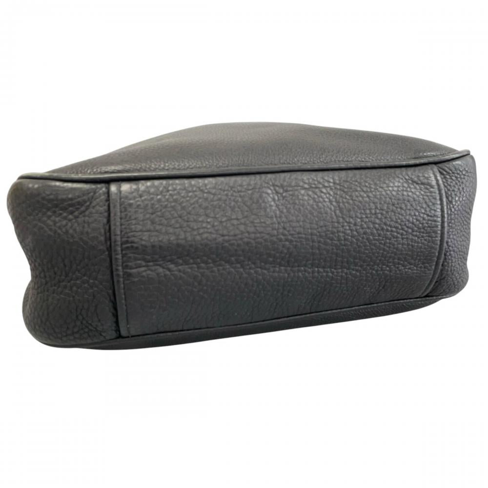 PRADA プラダ ハンドバッグ トライアングルロゴ BR0950 レザー ブラック 黒 シルバー金具 レディース【中古品】