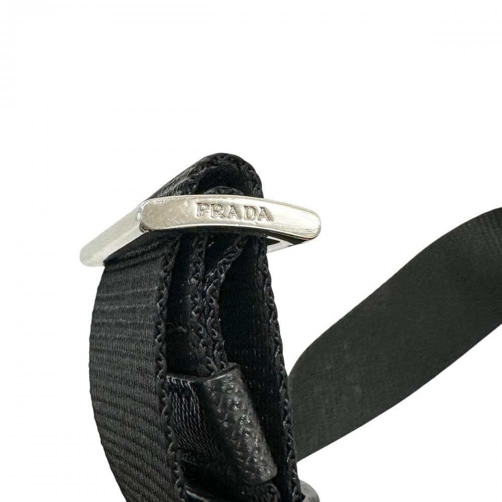 PRADA プラダ ショルダーバッグ 三角ロゴ 1BH978 ナイロン ブラック 黒 シルバー金具 レディース【中古品】