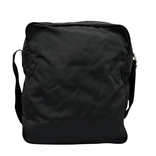 PRADA プラダ ショルダーバッグ ナイロンバッグ トライアングルロゴ ナイロン ブラック 黒 シルバー金具 レディース【中古品】