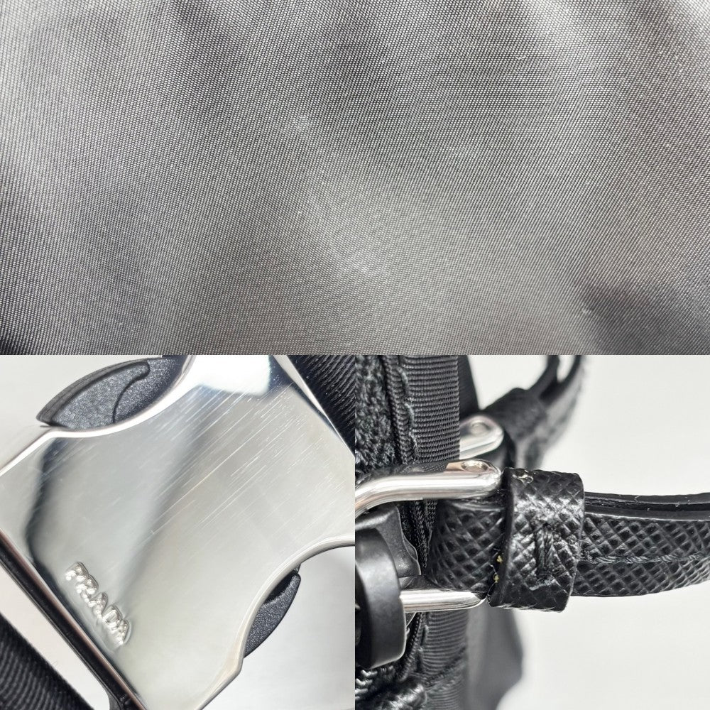 PRADA プラダ ボディバッグ ウエストバッグ トライアングルロゴ ショルダーバッグ ベルトバッグ 1BL010 ナイロン ブラック 黒 シルバー金具 レディース【中古品】