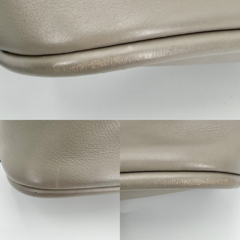 【開店SALE】 PRADA プラダ 2WAY 巾着 トライアングルロゴ ハンドバッグ ショルダーバッグ 1BE067 レザー ベージュ ゴールド金具 レディース【中古品】