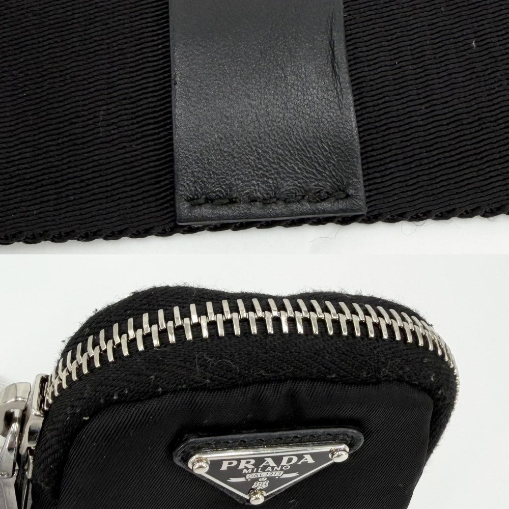 PRADA プラダ ショルダーバッグ パデッドRe-Nylon トライアングルロゴ メンズ レディース 男女兼用 1BC151 ナイロン ブラック 黒 シルバー金具 ユニセックス【中古品】