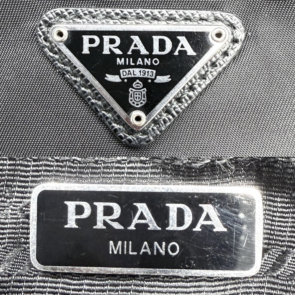 【開店SALE】 PRADA プラダ 2WAY Re-Edition2005 Re-Nylon ハンドバッグ ショルダーバッグ ポーチ付き トライアングルロゴ 1BH204 ナイロン ブラック 黒 シルバー金具 レディース【中古品】