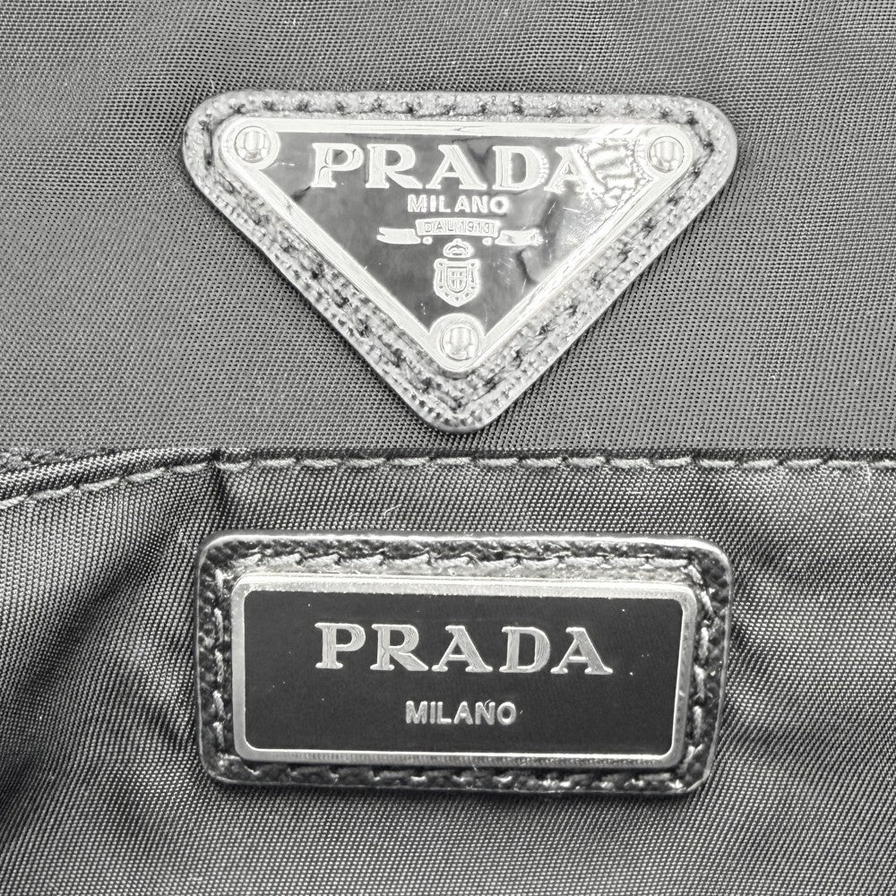 PRADA プラダ ボディバッグ トライアングルロゴ ウエストバッグ 2VL001 ナイロン ブラック 黒 シルバー金具 ユニセックス【中古品】