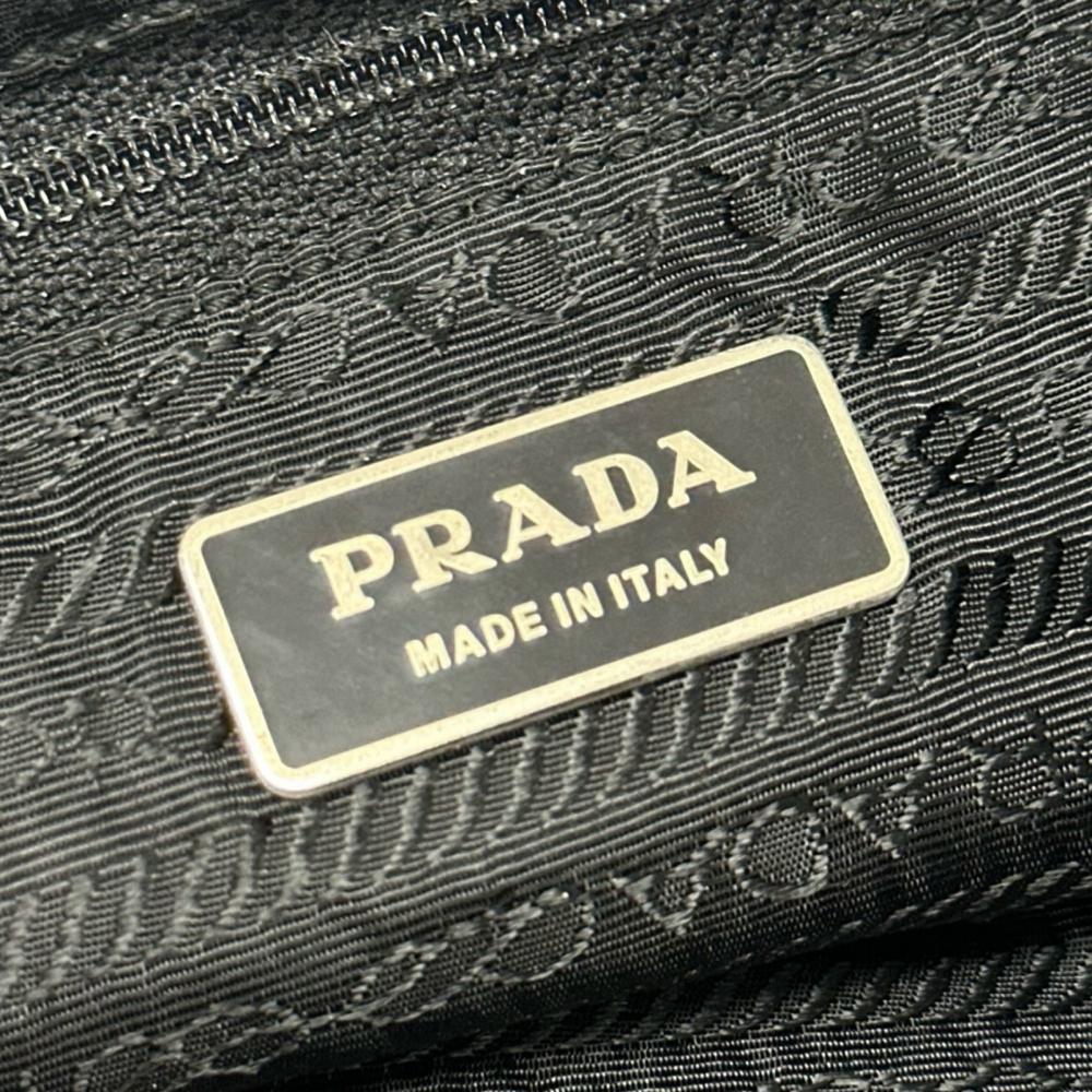 PRADA プラダ ショルダーバッグ テスート トライアングルロゴ ナイロン ブラック 黒 シルバー金具 レディース【中古品】