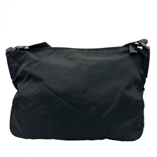 PRADA プラダ ショルダーバッグ テスート トライアングルロゴ ナイロン ブラック 黒 シルバー金具 レディース【中古品】