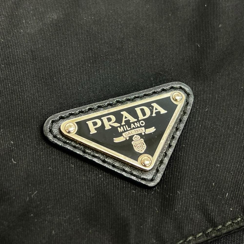 PRADA プラダ ショルダーバッグ メッセンジャーバッグ BT0713 ナイロン ブラック 黒 シルバー金具 レディース【中古品】