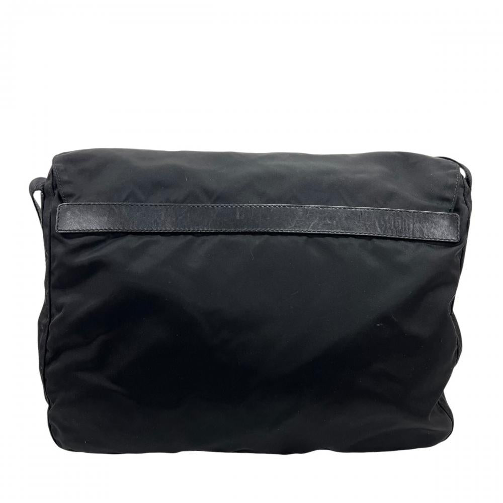 PRADA プラダ ショルダーバッグ メッセンジャーバッグ BT0713 ナイロン ブラック 黒 シルバー金具 レディース【中古品】