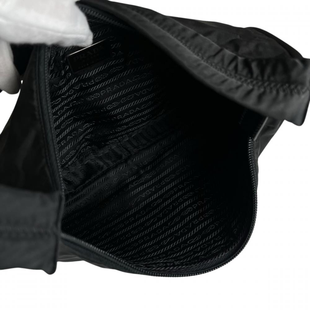 PRADA プラダ ショルダーバッグ テスート ワンショルダー ナイロン ブラック 黒 シルバー金具 レディース【中古品】