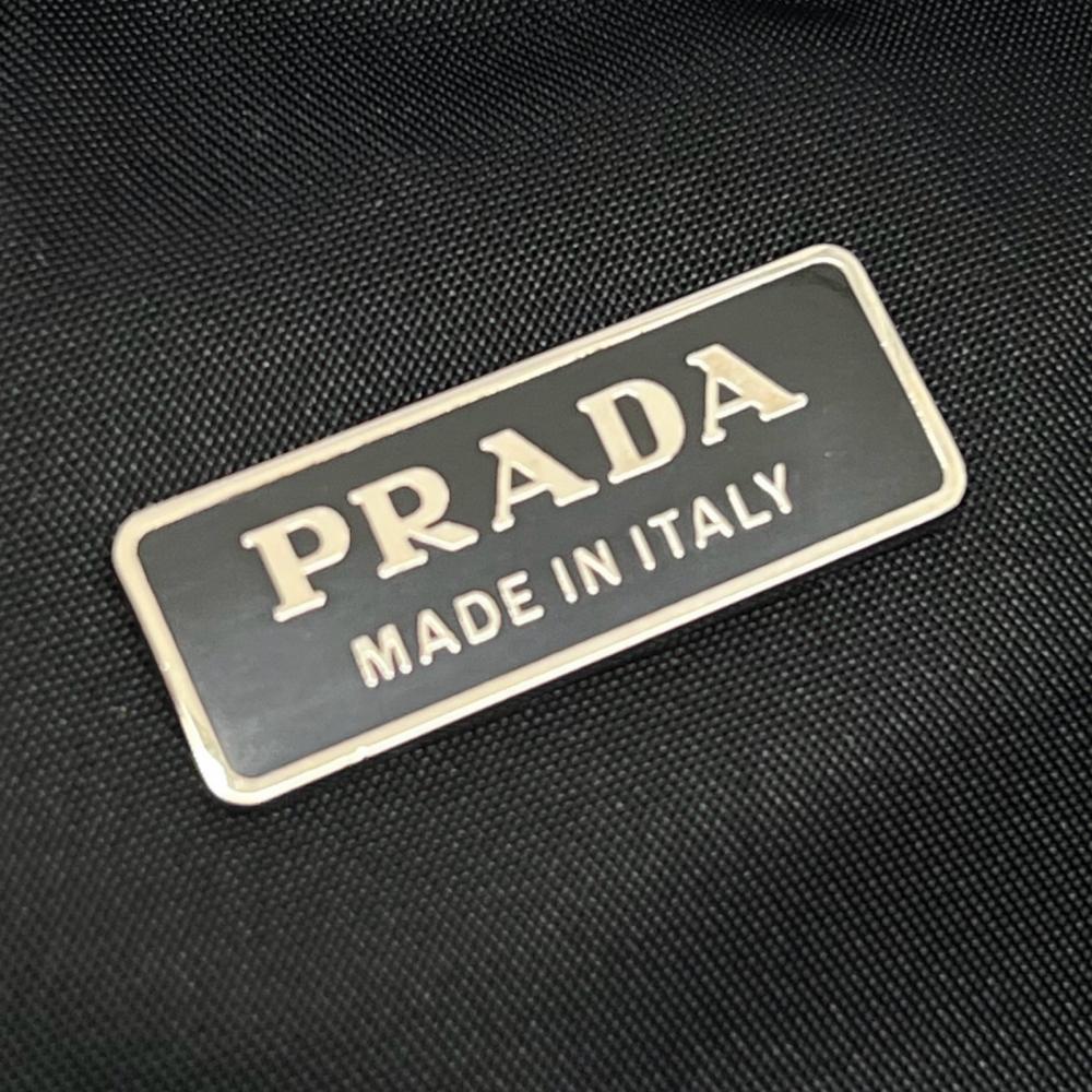 PRADA プラダ ハンドバッグ トライアングルロゴ MV633 ナイロン ブラック 黒 シルバー金具 レディース【中古品】
