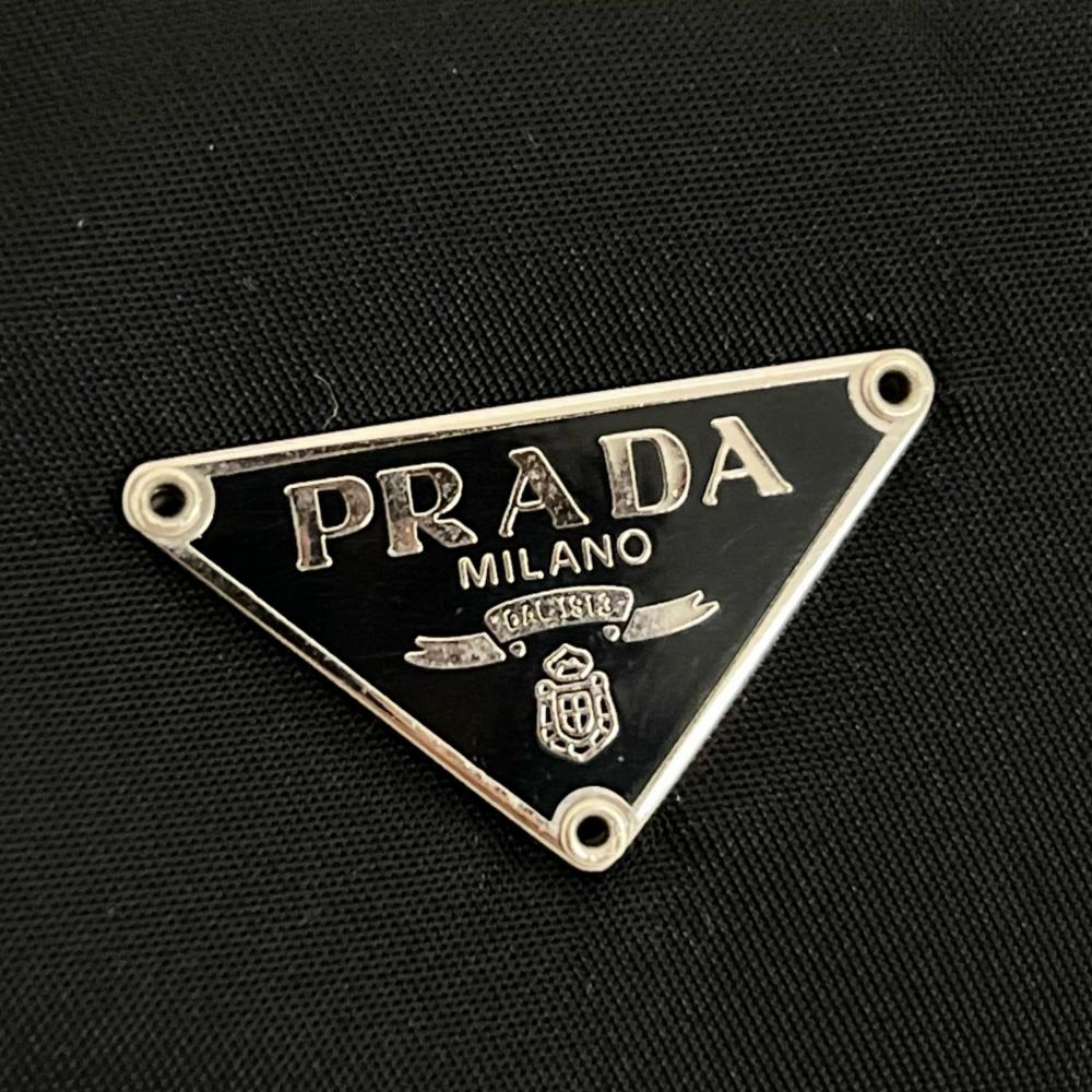 PRADA プラダ ハンドバッグ トライアングルロゴ MV633 ナイロン ブラック 黒 シルバー金具 レディース【中古品】