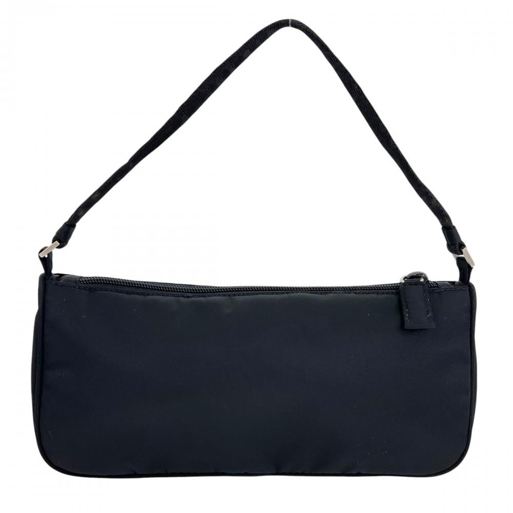 PRADA プラダ ハンドバッグ トライアングルロゴ MV633 ナイロン ブラック 黒 シルバー金具 レディース【中古品】