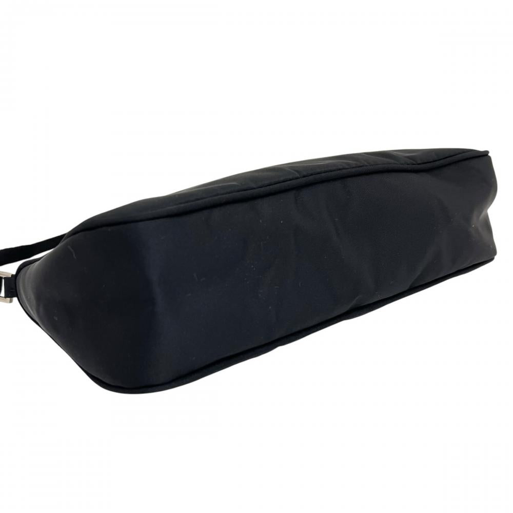 PRADA プラダ ハンドバッグ トライアングルロゴ MV633 ナイロン ブラック 黒 シルバー金具 レディース【中古品】