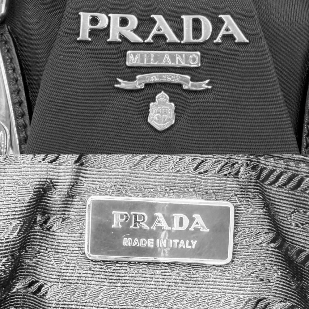PRADA プラダ ハンドバッグ トライアングルロゴ BL0523 ナイロン ブラック 黒 シルバー金具 レディース【中古品】