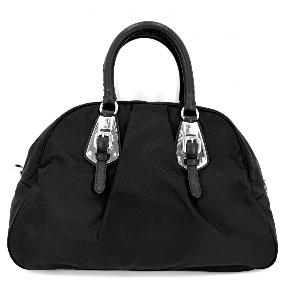 PRADA プラダ ハンドバッグ トライアングルロゴ BL0523 ナイロン ブラック 黒 シルバー金具 レディース【中古品】