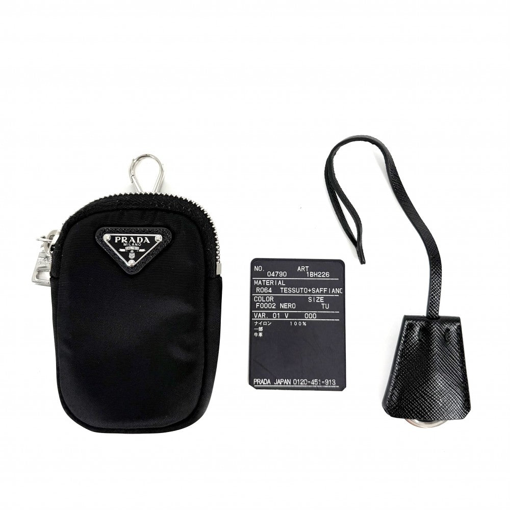 PRADA プラダ ショルダーバッグ ミニ トライアングルロゴ 1BH226 ナイロン ブラック 黒 シルバー金具 レディース【中古品】